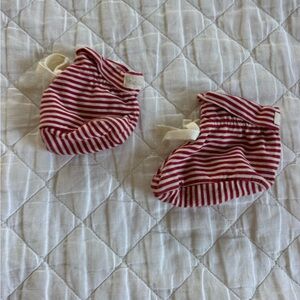 Striped Red Baby Booties